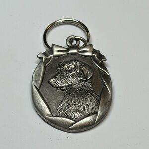 Avon pewter dog keychain family favorites keychain 1994